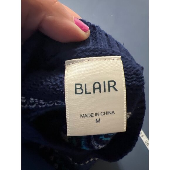 Blair Womens Fair Isle Knit Sweater Medium Nordic Cabincore - Picture 6 of 11